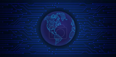 Illustration for Abstract  futuristic background with globe.  Future technology concept - Royalty Free Image
