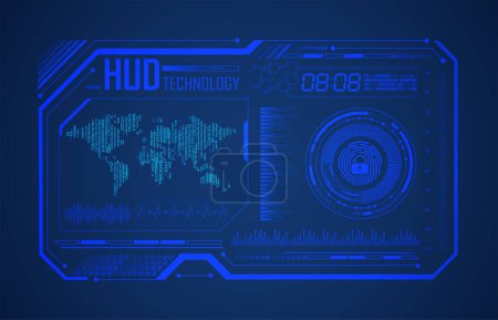 Photo for HUD circuit board future technology, blue hud cyber security concept background - Royalty Free Image