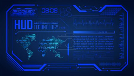 Illustration for Futuristic hud interface on blue hud interface. - Royalty Free Image