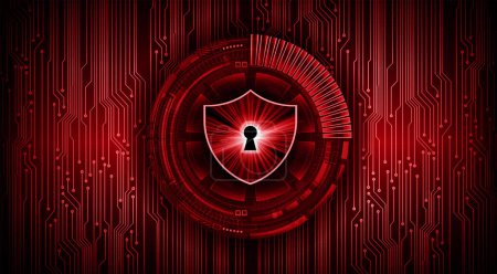Illustration for Cyber security concept background. shield with keyhole - Royalty Free Image