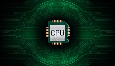 Illustration for Processor chip with circuit board - Royalty Free Image