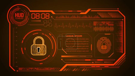 Illustration for Vector abstract futuristic cyber security concept - Royalty Free Image