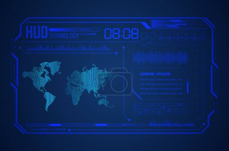 Illustration for Abstract background with a futuristic hud interface. - Royalty Free Image