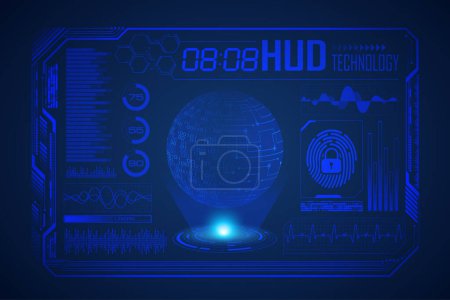 Illustration for Futuristic technology interface with hud elements, vector illustration - Royalty Free Image
