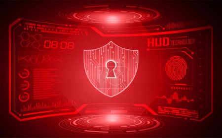 Illustration for Cyber security concept, lock icon. vector illustration - Royalty Free Image