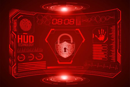 Illustration for Cyber security interface. futuristic technology. vector illustration - Royalty Free Image