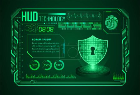 Ilustración de Seguridad cibernética y futuro concepto de tecnología de fondo - Imagen libre de derechos