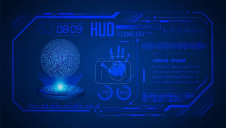 Téléchargez les illustrations : Interface virtuelle futuriste avec interface hud hologramme - en licence libre de droit