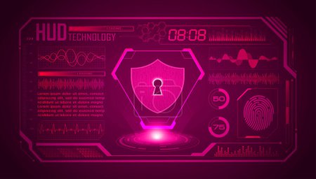 Ilustración de Seguridad cibernética y futuro concepto de tecnología de fondo - Imagen libre de derechos
