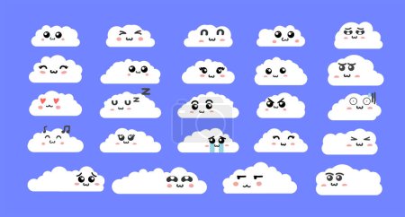 Ilustración de Un conjunto de personajes de nubes - Imagen libre de derechos