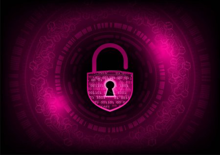 Illustration for Digital lock technology background. cyber security concept. - Royalty Free Image