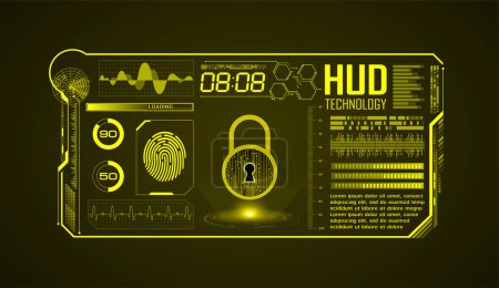 Illustration for Futuristic interface hud with hud elements and user interface elements. futuristic interface with user interface hud user. hud user interface. user interface screen with hud - Royalty Free Image