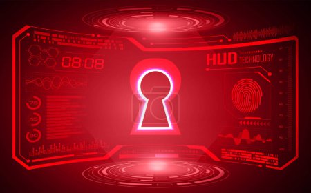 Illustration for Cyber security data protection, lock icon - Royalty Free Image