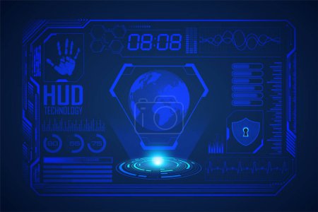 Illustration for Futuristic user interface with hud technology. vector illustration. virtual interface elements. - Royalty Free Image