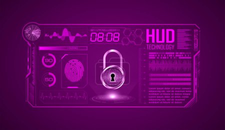 Illustration for Cyber security concept with padlock on circuit board background - Royalty Free Image