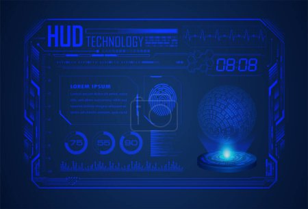 Illustration for Futuristic hud user interface. hud user interface. futuristic technology interface. hud ui interface. vector illustration. - Royalty Free Image