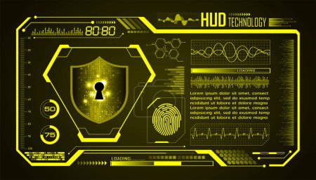 Ilustración de Interfaz de seguridad cibernética. concepto de tecnología. ilustración vectorial - Imagen libre de derechos
