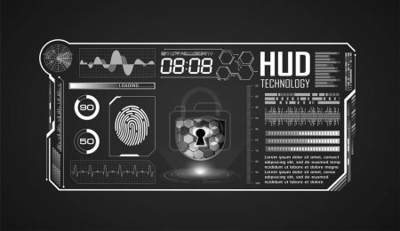 Ilustración de Hud interfaz de usuario con interfaz de realidad virtual. interfaz hud hud futurista con interfaz hud. interfaz hud futurista. ilustración vectorial - Imagen libre de derechos