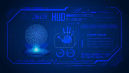 Ilustración de Interfaz virtual futurista con interfaz hud holograma - Imagen libre de derechos