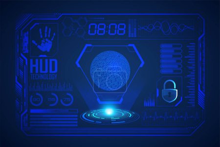 Illustration for Futuristic user interface with hud technology. vector illustration. virtual interface elements. - Royalty Free Image