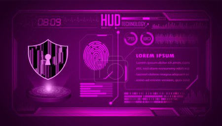 Illustration for Cyber security data background. technology, protection, privacy  concept - Royalty Free Image