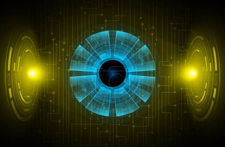 Téléchargez les illustrations : Eye cyber circuit future technologie concept arrière-plan - en licence libre de droit