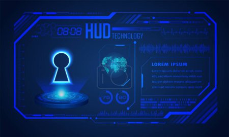Illustration for Cyber security concept, hud interface. vector illustration - Royalty Free Image