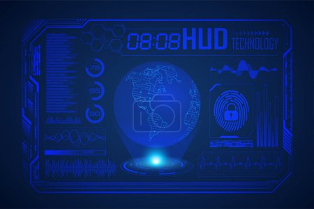 Illustration for Futuristic hud user interface with hud elements, hud, user interface, ui. user hud user, user interface. hud hud interface with virtual screen - Royalty Free Image