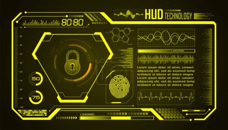 Ilustración de Interfaz de usuario hud, fondo de tecnología futurista con interfaz de usuario hud. - Imagen libre de derechos
