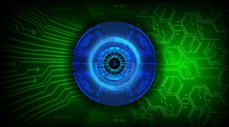 Ilustración de Icono del ojo concepto de sistema de seguridad cibernética - Imagen libre de derechos