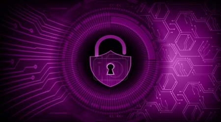 Illustration for Lock icon digital protection, cyber security - Royalty Free Image