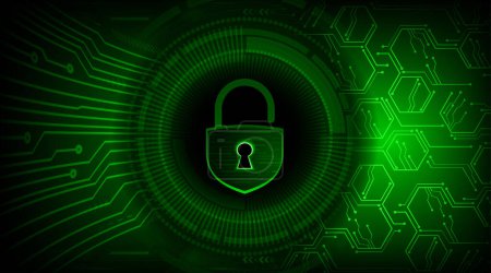 Illustration for Cyber security concept with lock sign - Royalty Free Image