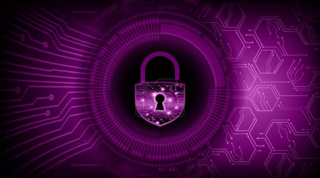 Illustration for Cyber security concept with lock sign - Royalty Free Image