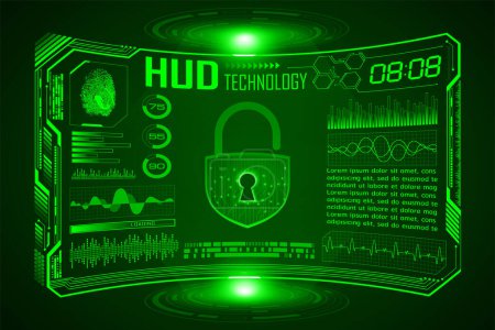 Illustration for Padlock on digital background, cyber security - Royalty Free Image