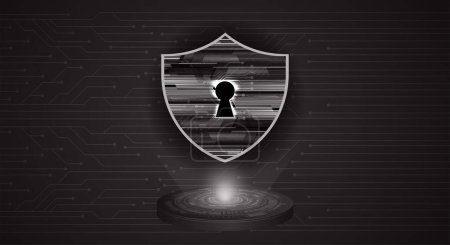 Illustration for Closed Padlock on digital background, cyber security - Royalty Free Image