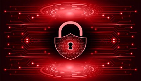 Illustration for Cyber security concept background with padlock - Royalty Free Image
