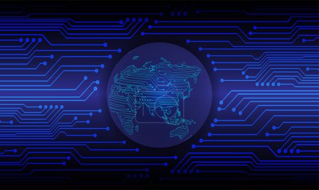 Illustration for Abstract futuristic background with circuit board and binary code. - Royalty Free Image