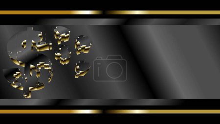 Illustration for Black metallic luxury money sign background illustration in vector format - Royalty Free Image