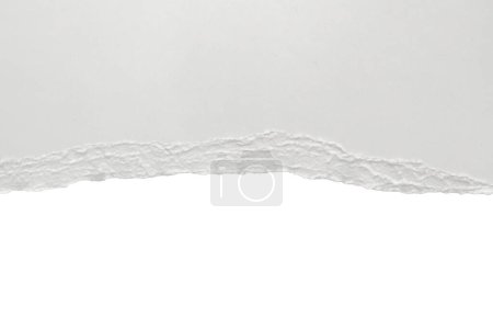 Papier blanc déchiré bords déchirés bandes isolées sur fond blanc