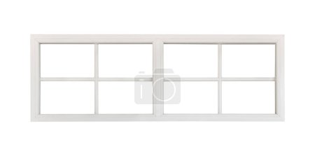 Marco de ventana de casa vintage real aislado sobre fondo blanco