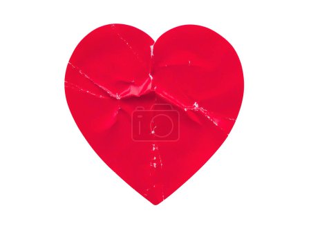 Rote Farbe Herzform Aufkleber isoliert auf weißem Hintergrund