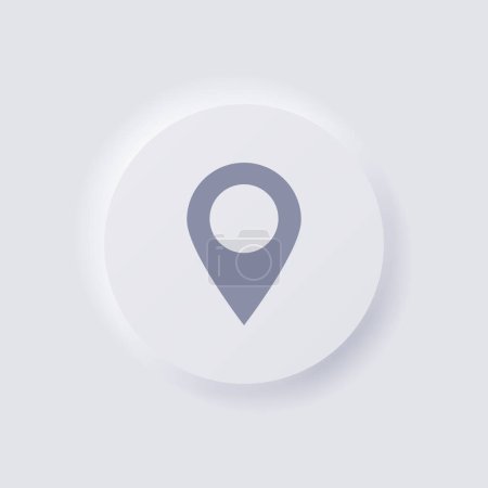 Location pinpoint icon, White Neumorphism soft UI Design for Web design, Application UI and more, Button, Vector.