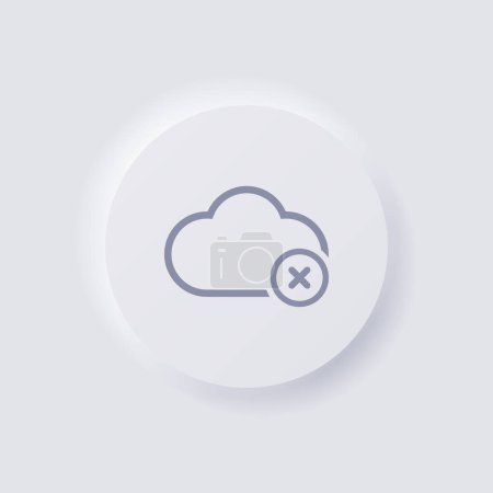 Illustration for Cloud icon with Cross symbol, White Neumorphism soft UI Design for Web design, Application UI and more, Button, Vector. - Royalty Free Image