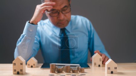 Photo for Job loss concept concept. Face of job loss, financial stress during an economic downturn, individuals may grapple with debt, fear of bankruptcy, highlighting the profound impact of unemployment. - Royalty Free Image
