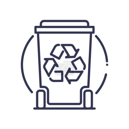 Téléchargez les illustrations : Ségrégation des déchets recyclage bin icône - en licence libre de droit