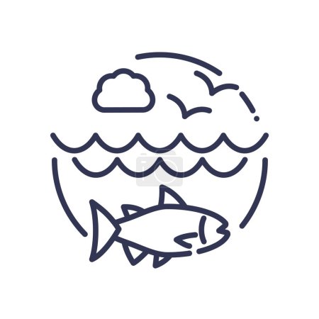 Illustration for Marine life conservation symbol, Ocean protection - Royalty Free Image