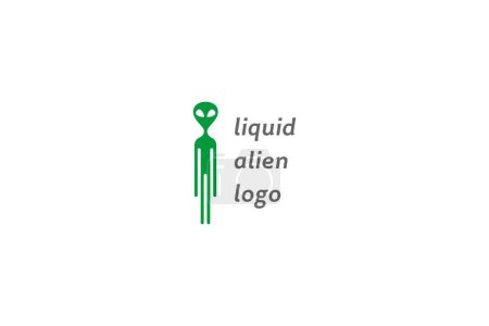 Illustration for Template logo design solution with liquid alien from another planet simple image - Royalty Free Image