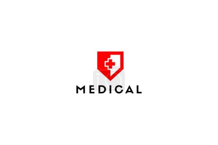 Medical protect simple logo design solution