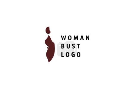 Ilustración de Solución de diseño de logotipo de plantilla con busto de mujer imagen simple, minimalista, lacónica imagen - Imagen libre de derechos