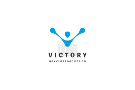 Ilustración de Solución de diseño de logotipo de victoria de plantilla para club de caja - Imagen libre de derechos
